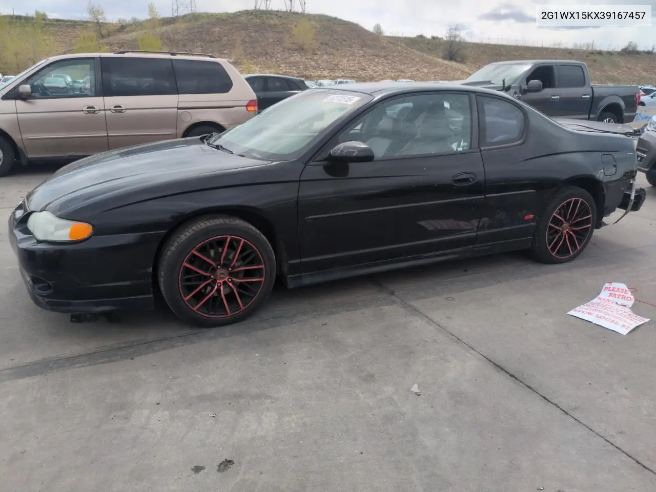 2003 Chevrolet Monte Carlo Ss VIN: 2G1WX15KX39167457 Lot: 55272515