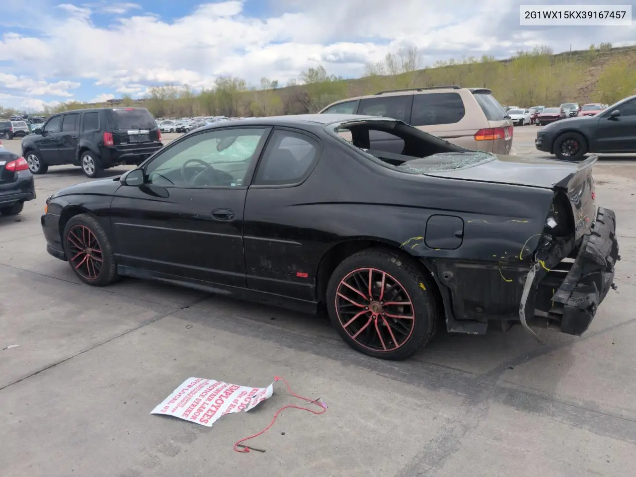 2003 Chevrolet Monte Carlo Ss VIN: 2G1WX15KX39167457 Lot: 55272515