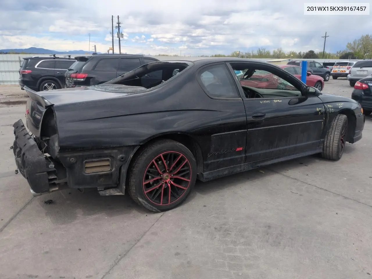 2003 Chevrolet Monte Carlo Ss VIN: 2G1WX15KX39167457 Lot: 55272515