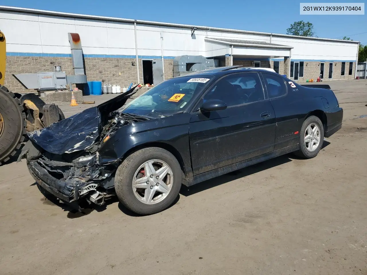 2003 Chevrolet Monte Carlo Ss VIN: 2G1WX12K939170404 Lot: 58935185