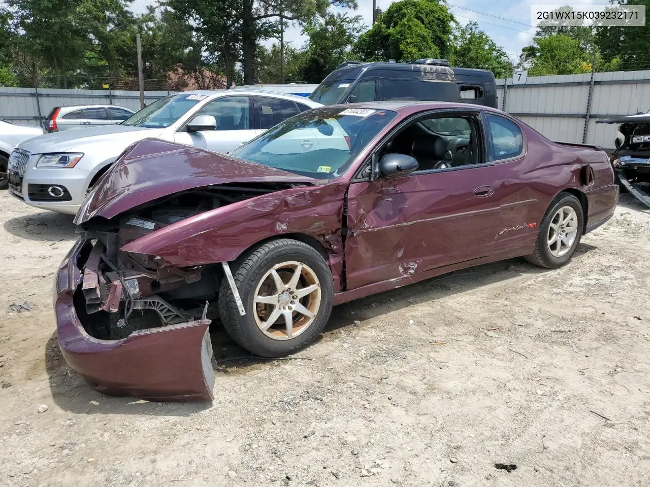 2003 Chevrolet Monte Carlo Ss VIN: 2G1WX15K039232171 Lot: 61044365