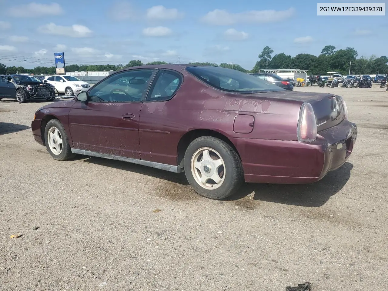 2003 Chevrolet Monte Carlo Ls VIN: 2G1WW12E339439378 Lot: 62029635