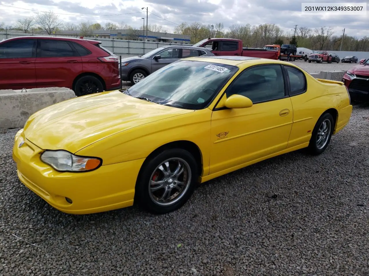 2004 Chevrolet Monte Carlo Ss VIN: 2G1WX12K349353007 Lot: 53121485