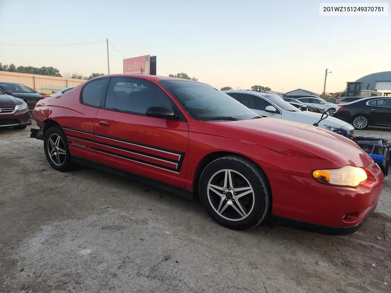 2004 Chevrolet Monte Carlo Ss Supercharged VIN: 2G1WZ151249370751 Lot: 59177395