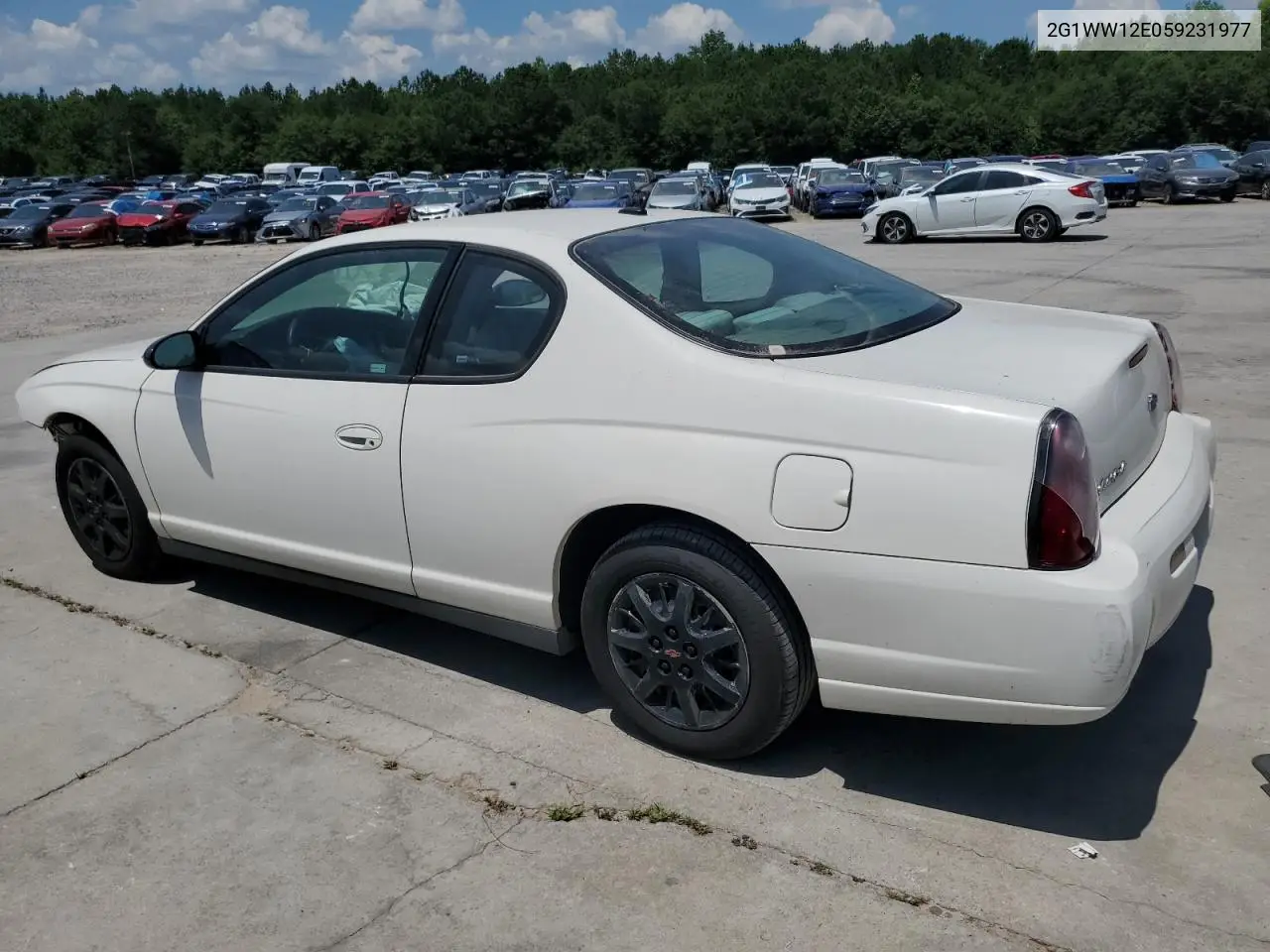 2005 Chevrolet Monte Carlo Ls VIN: 2G1WW12E059231977 Lot: 61396135