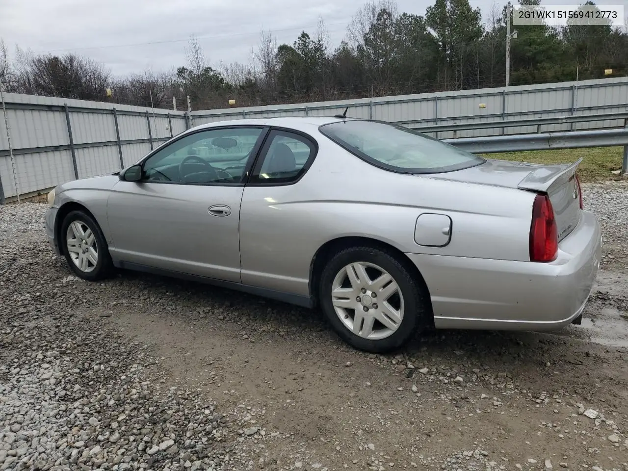 2006 Chevrolet Monte Carlo Lt VIN: 2G1WK151569412773 Lot: 44236245