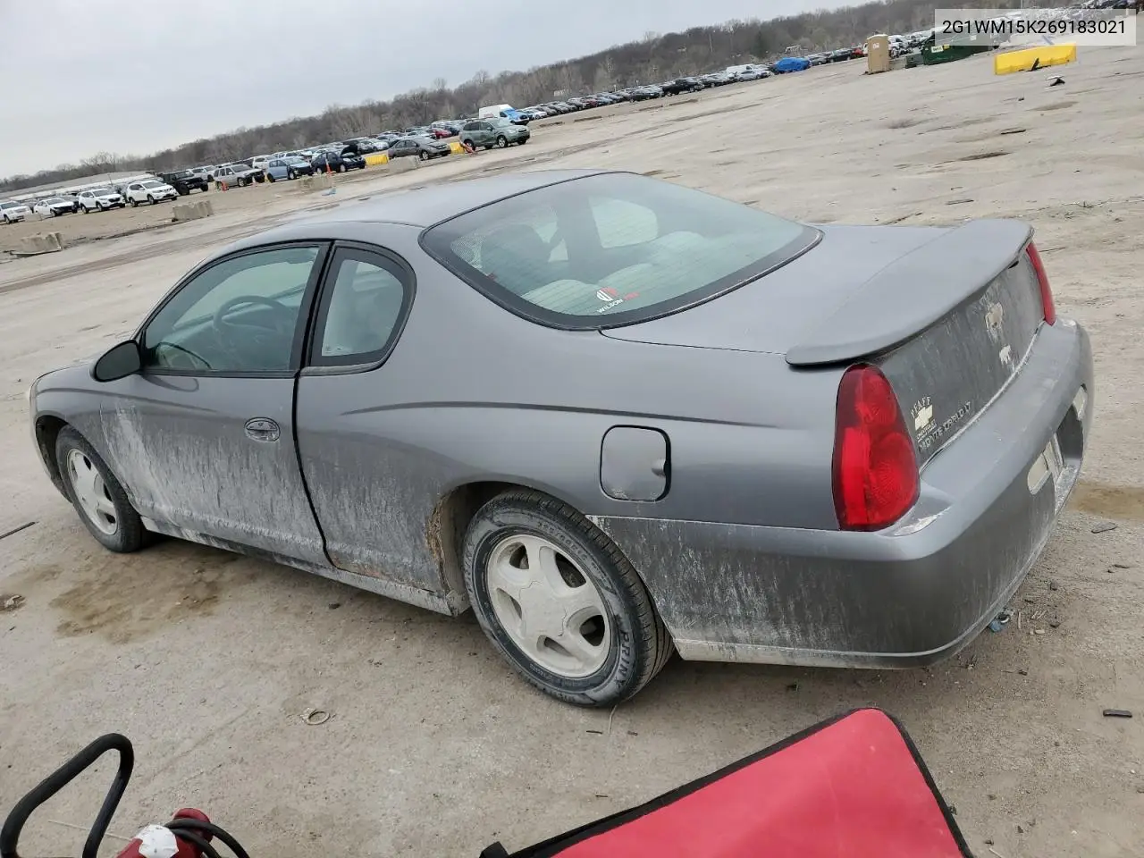 2006 Chevrolet Monte Carlo Lt VIN: 2G1WM15K269183021 Lot: 50170575