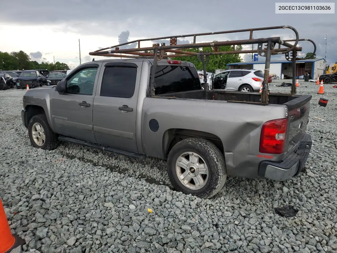 2008 Chevrolet Silverado C1500 VIN: 2GCEC13C981103636 Lot: 57072375