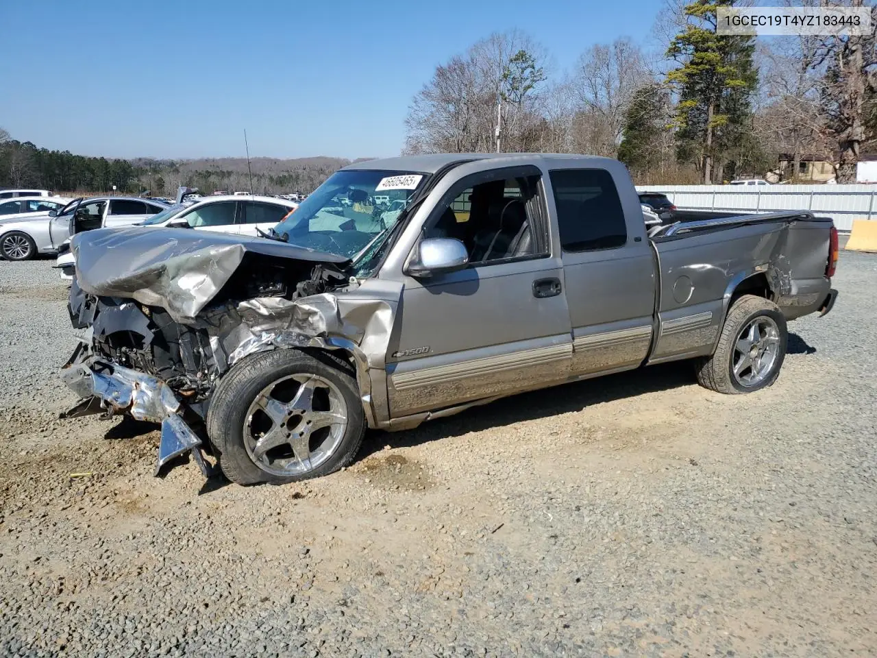 2000 Chevrolet Silverado C1500 VIN: 1GCEC19T4YZ183443 Lot: 46605465