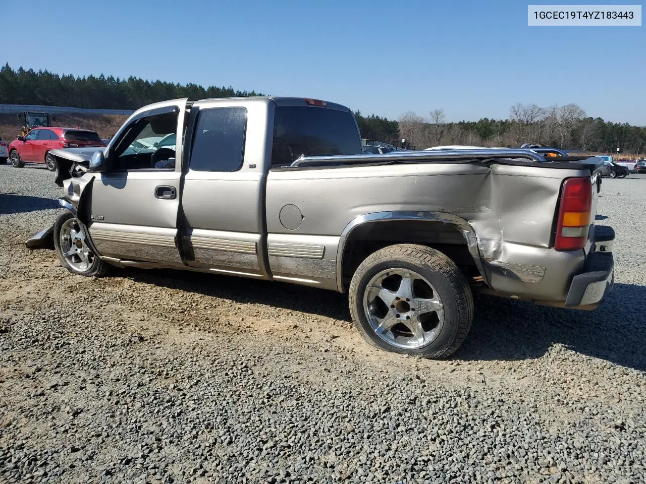 2000 Chevrolet Silverado C1500 VIN: 1GCEC19T4YZ183443 Lot: 46605465