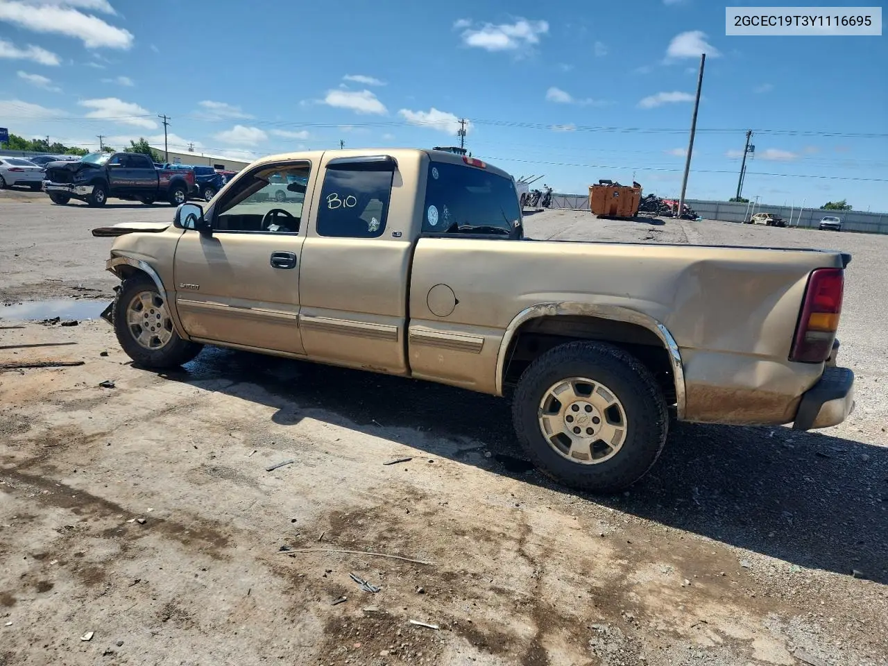 2000 Chevrolet Silverado C1500 VIN: 2GCEC19T3Y1116695 Lot: 59858965