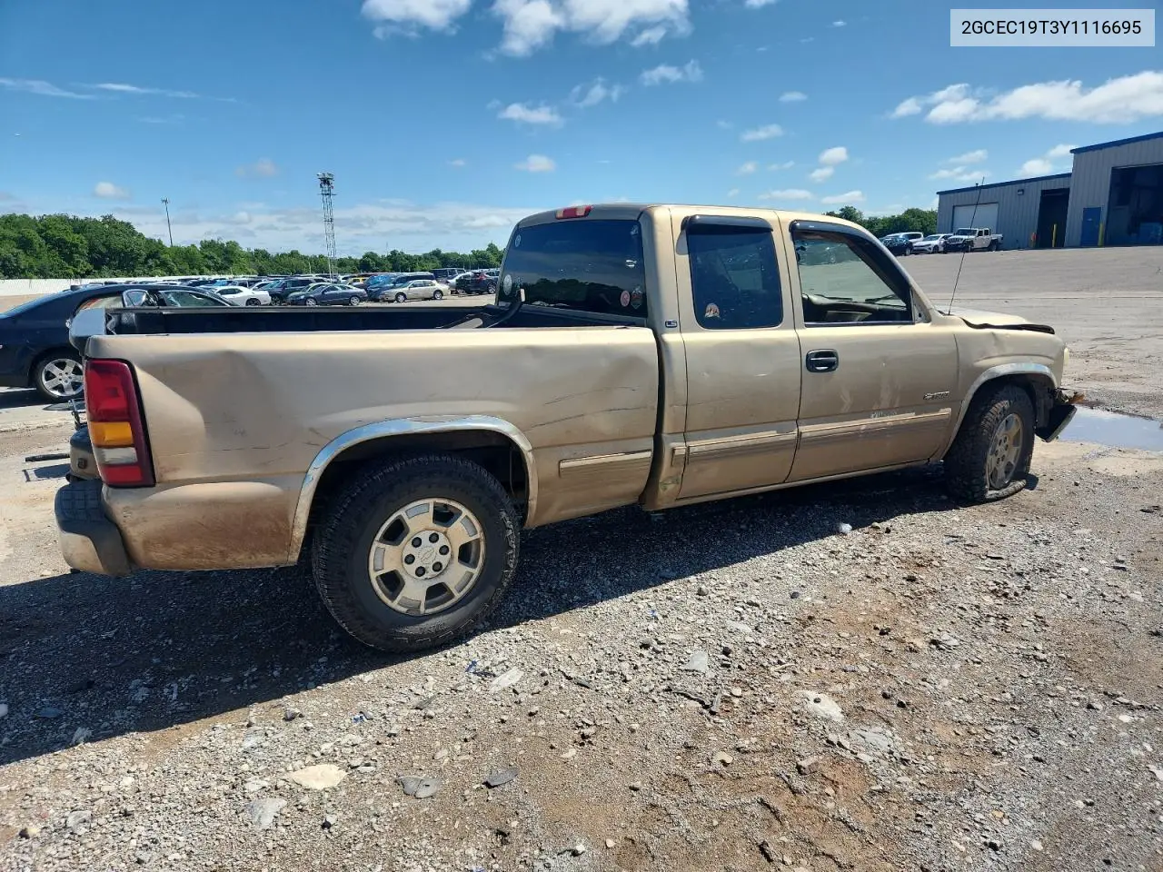2000 Chevrolet Silverado C1500 VIN: 2GCEC19T3Y1116695 Lot: 59858965