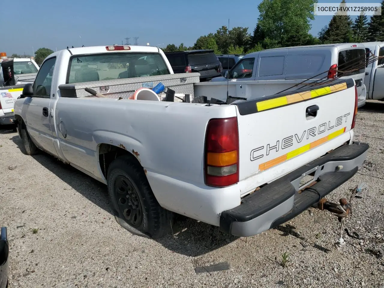 2001 Chevrolet Silverado C1500 VIN: 1GCEC14VX1Z258905 Lot: 57103825