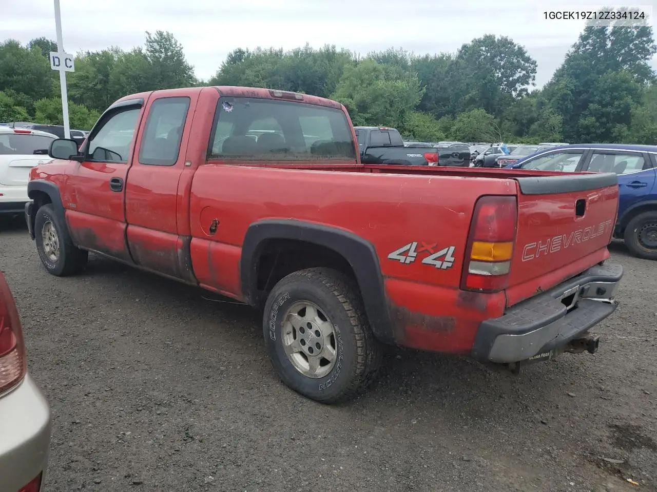 2002 Chevrolet Silverado K1500 VIN: 1GCEK19Z12Z334124 Lot: 62229345