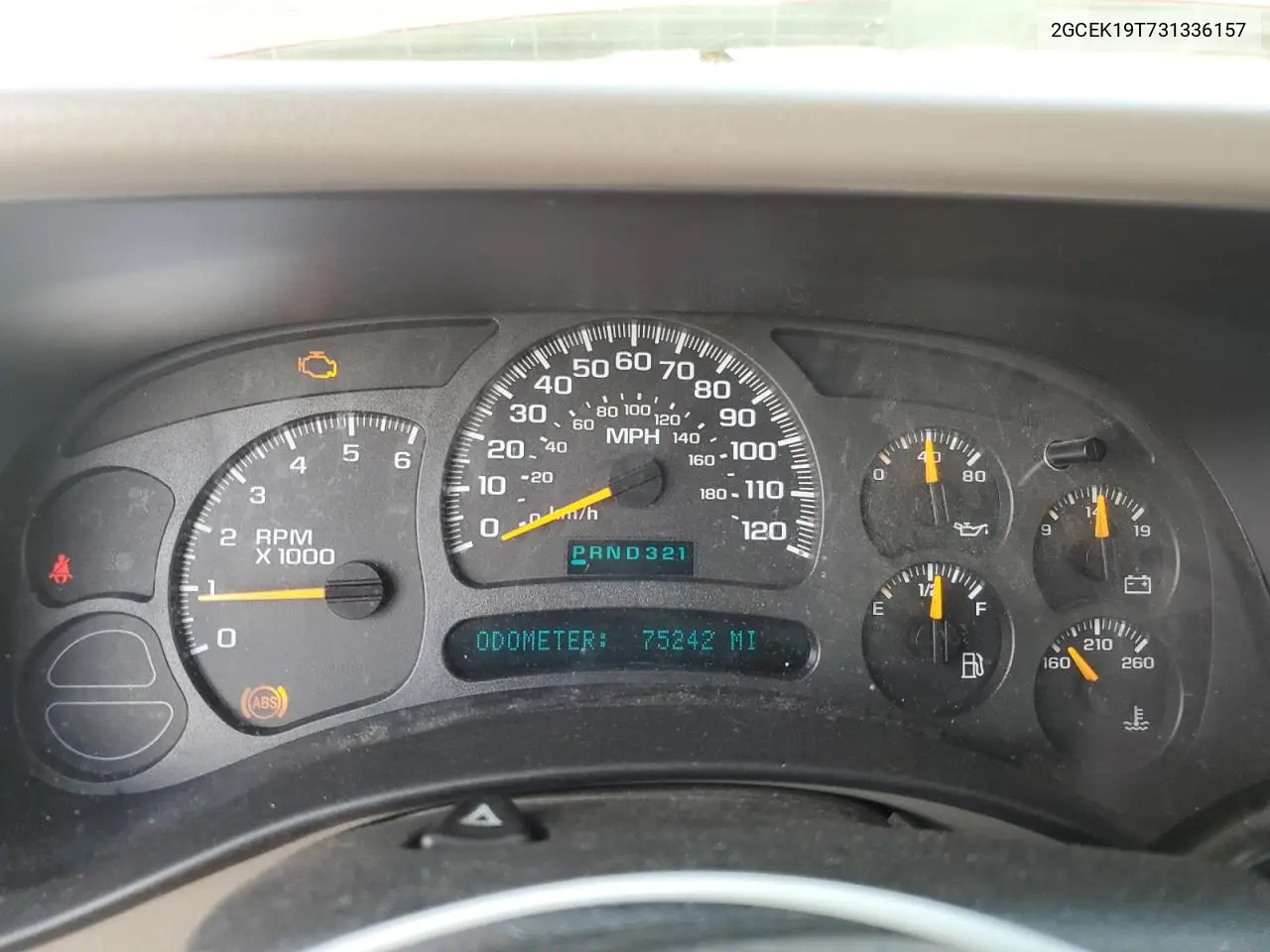 2003 Chevrolet Silverado K1500 VIN: 2GCEK19T731336157 Lot: 61593085