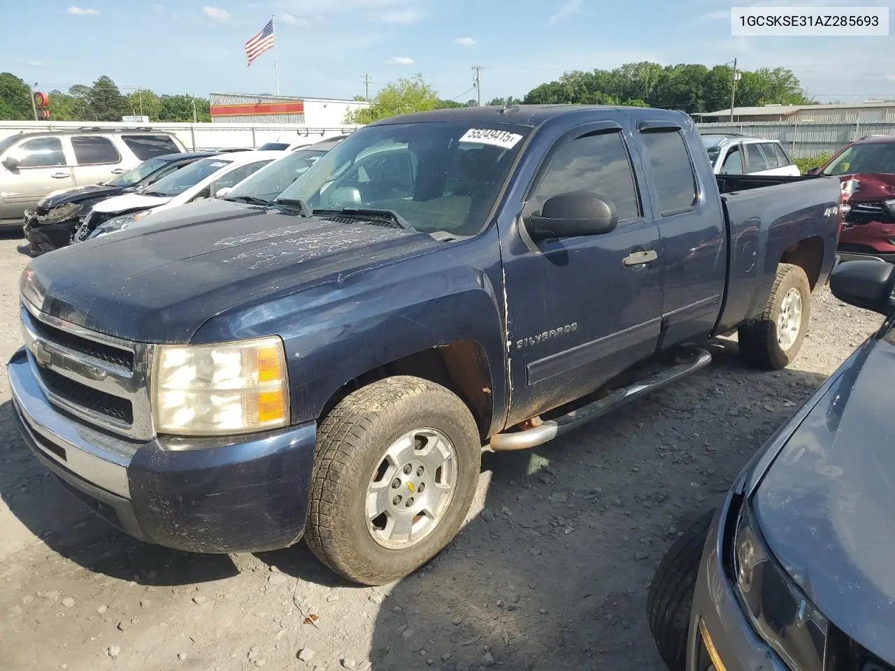 2010 Chevrolet Silverado K1500 Lt VIN: 1GCSKSE31AZ285693 Lot: 55249415