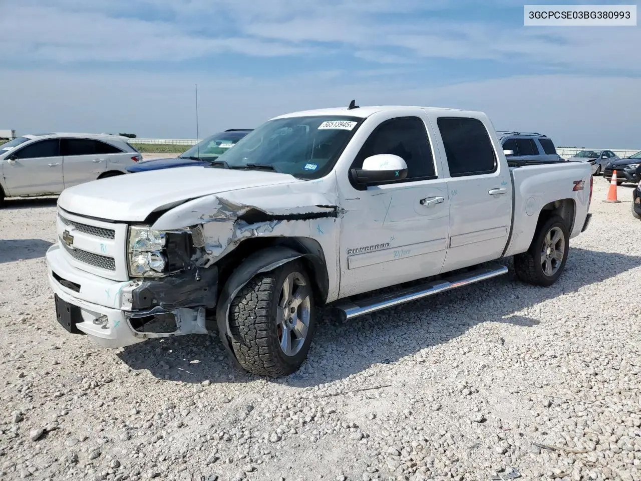 2011 Chevrolet Silverado C1500 Lt VIN: 3GCPCSE03BG380993 Lot: 56513945