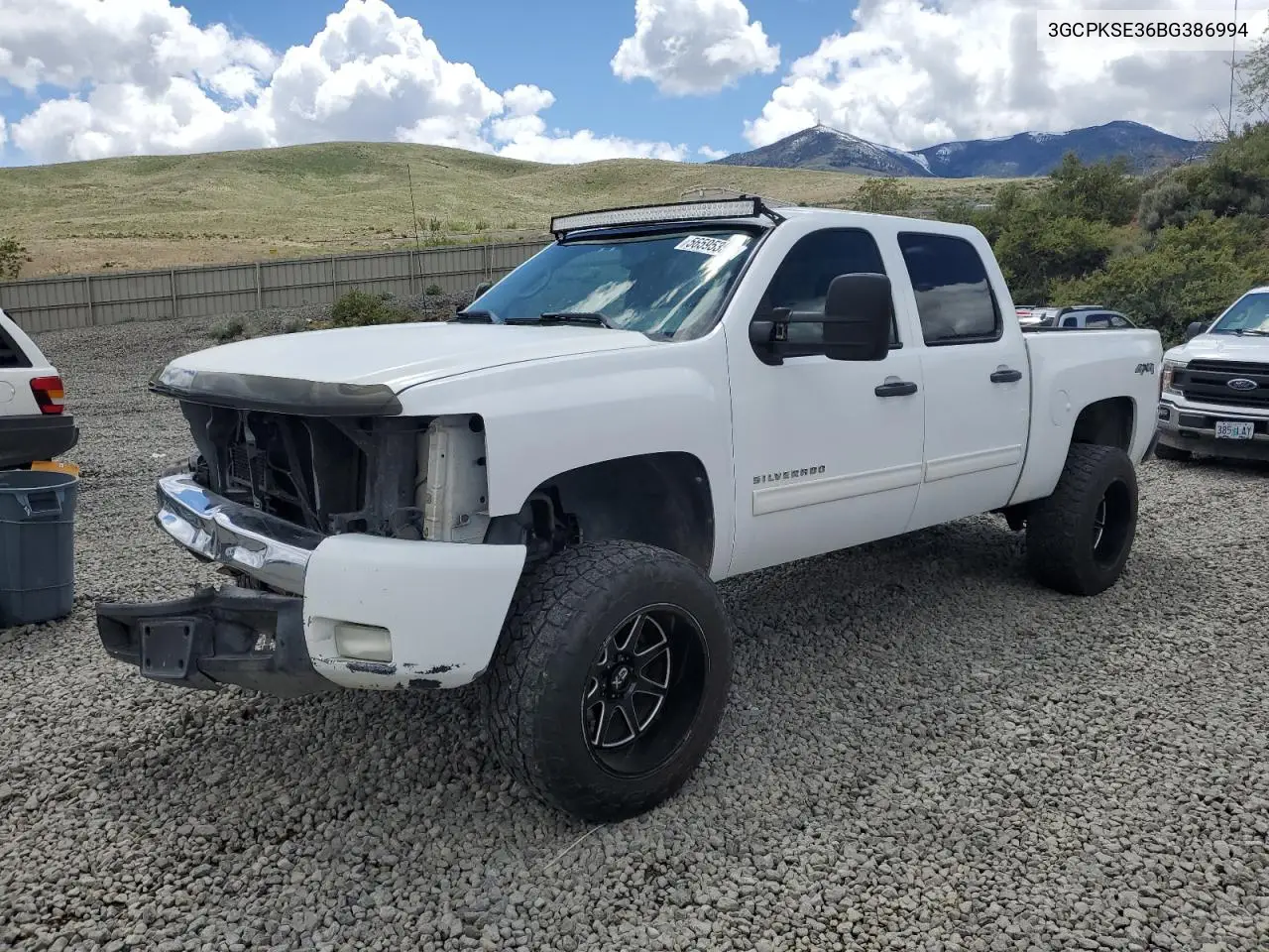 2011 Chevrolet Silverado K1500 Lt VIN: 3GCPKSE36BG386994 Lot: 56595355