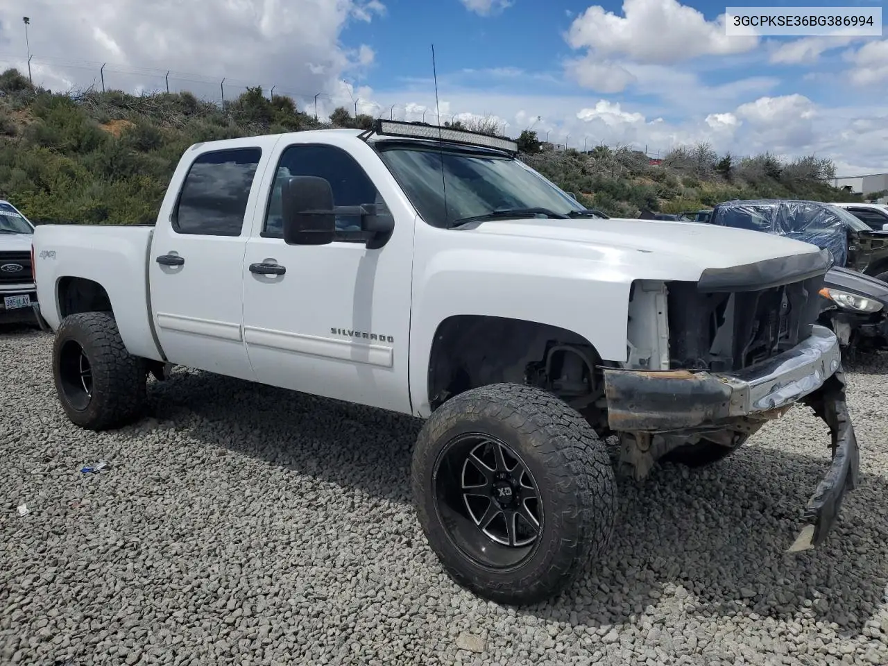 2011 Chevrolet Silverado K1500 Lt VIN: 3GCPKSE36BG386994 Lot: 56595355