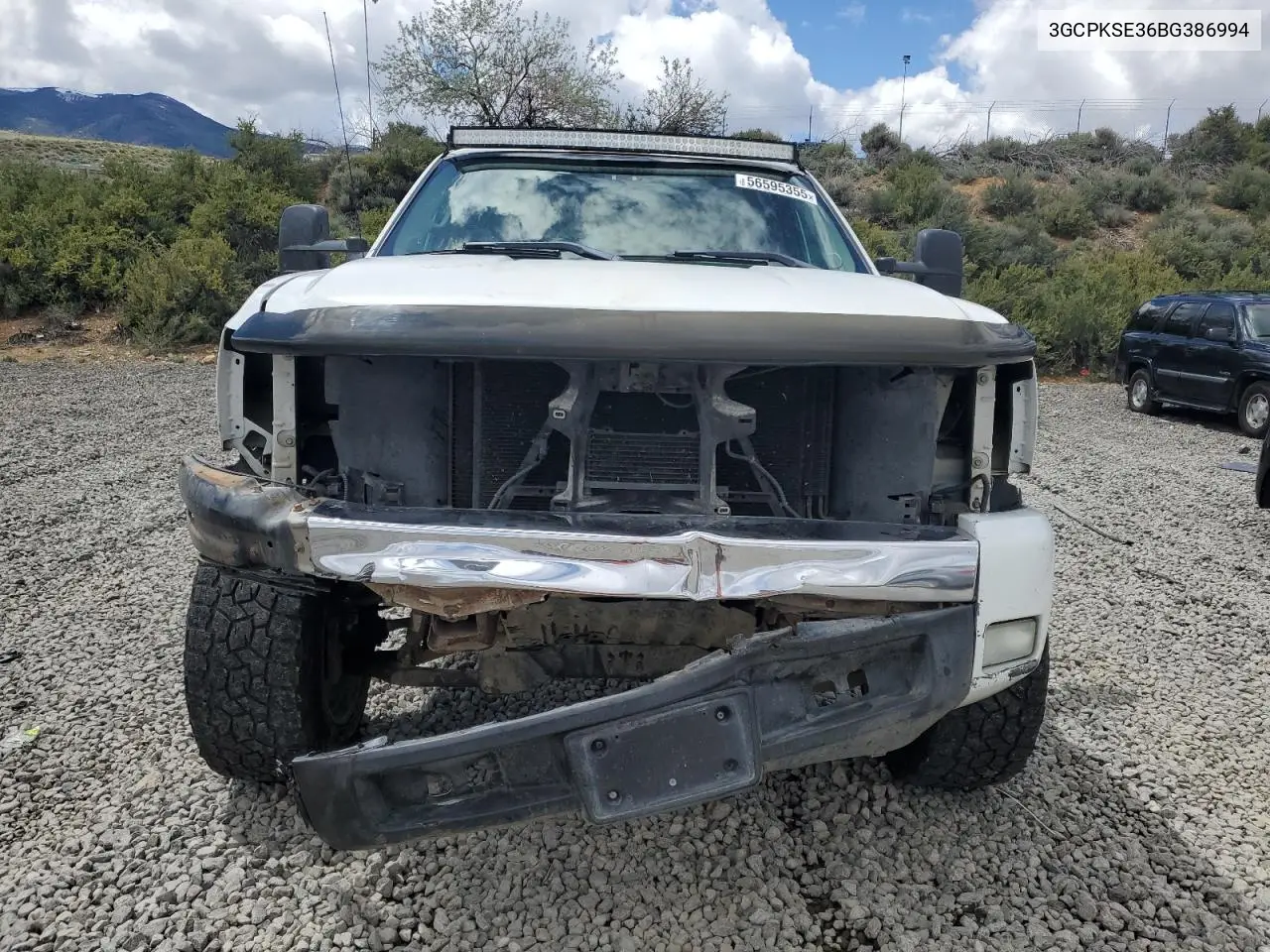 2011 Chevrolet Silverado K1500 Lt VIN: 3GCPKSE36BG386994 Lot: 56595355