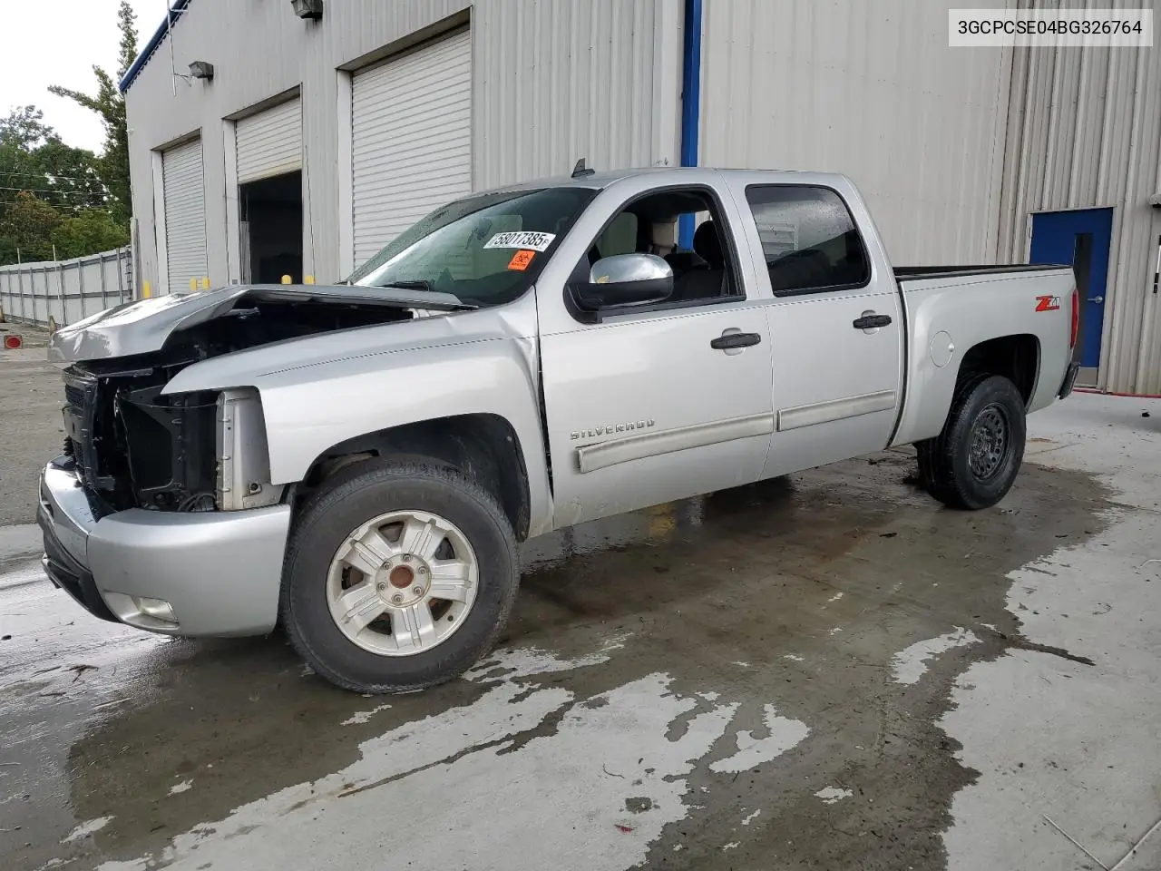 2011 Chevrolet Silverado C1500 Lt VIN: 3GCPCSE04BG326764 Lot: 58017385