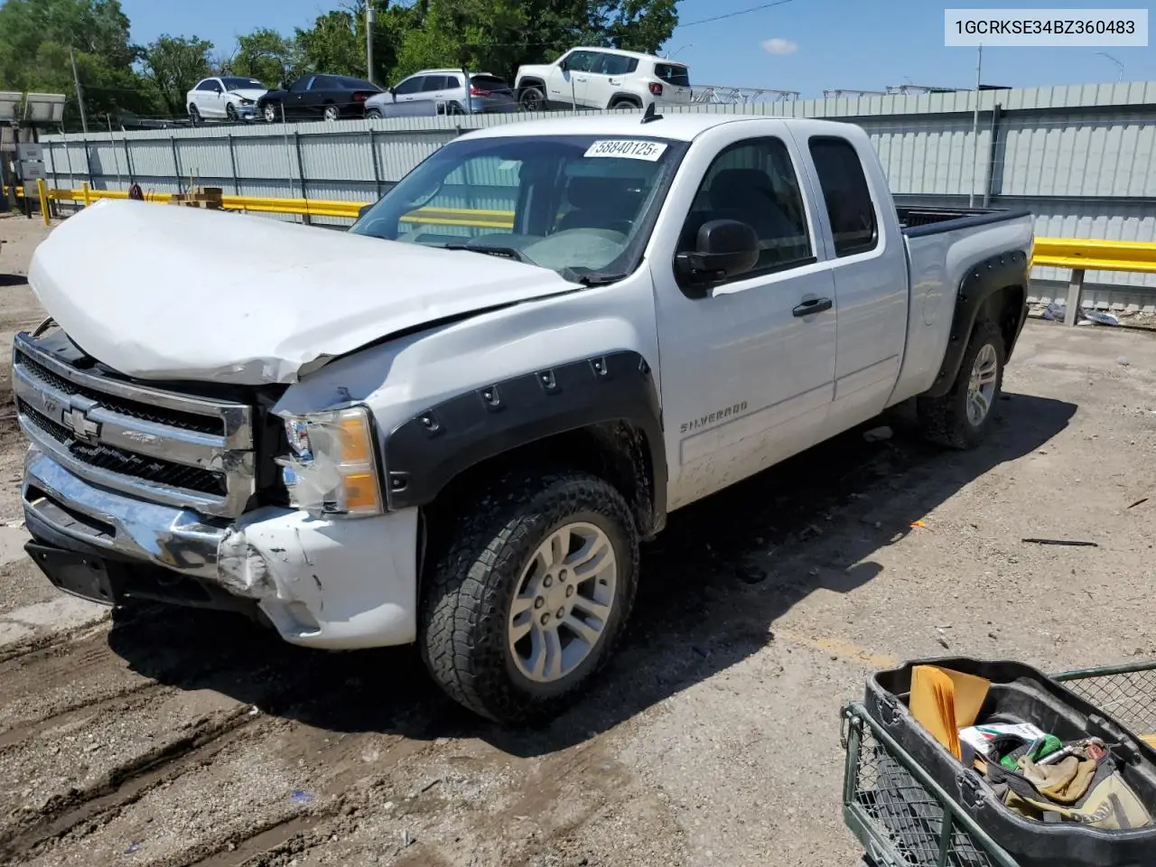 2011 Chevrolet Silverado K1500 Lt VIN: 1GCRKSE34BZ360483 Lot: 58840125