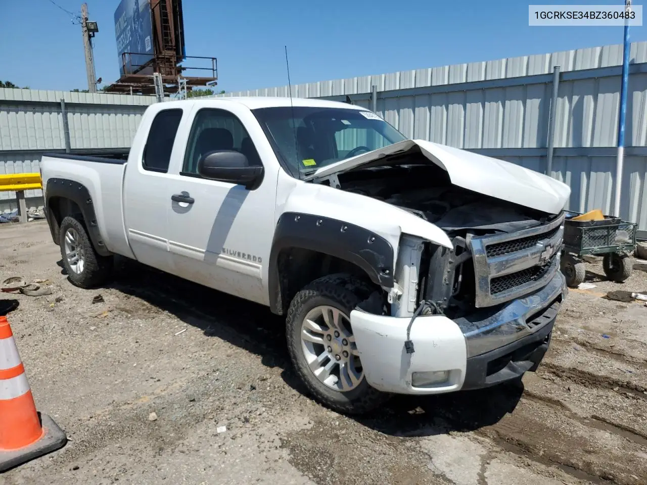 2011 Chevrolet Silverado K1500 Lt VIN: 1GCRKSE34BZ360483 Lot: 58840125