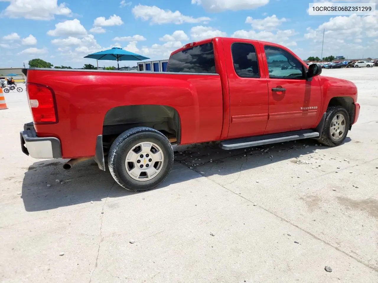 2011 Chevrolet Silverado C1500 Lt VIN: 1GCRCSE06BZ351299 Lot: 62572695