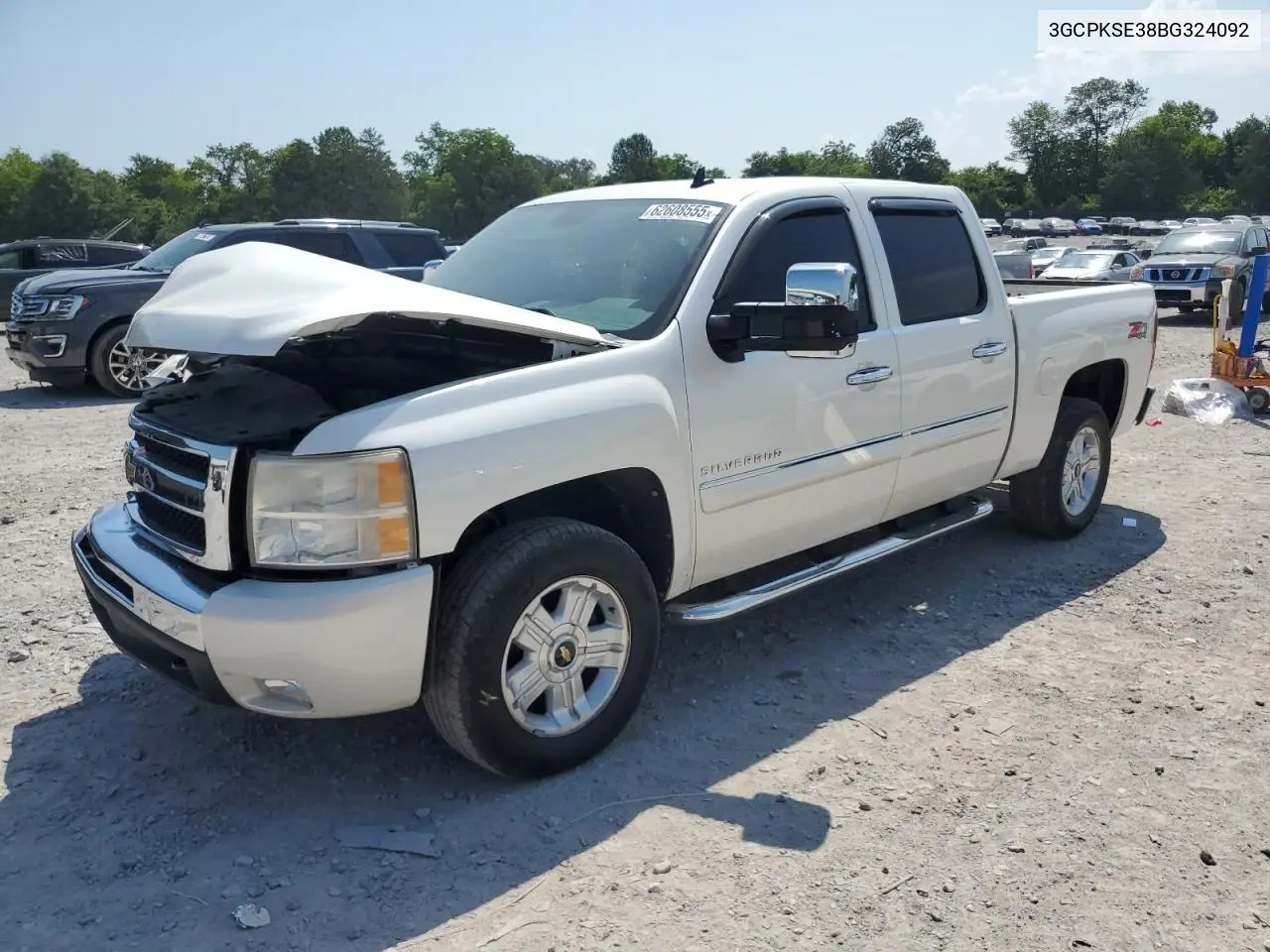 2011 Chevrolet Silverado K1500 Lt VIN: 3GCPKSE38BG324092 Lot: 62608555