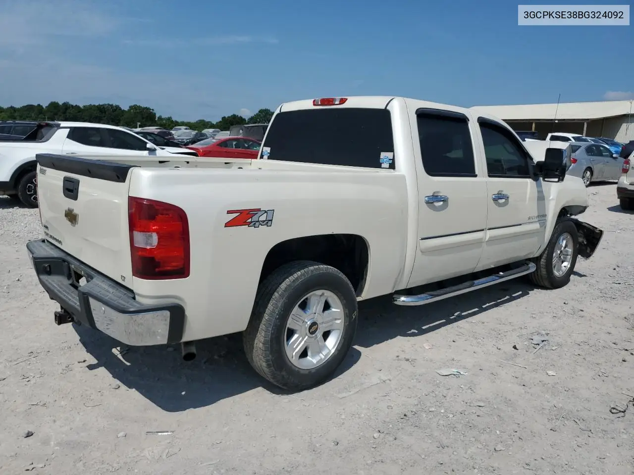 2011 Chevrolet Silverado K1500 Lt VIN: 3GCPKSE38BG324092 Lot: 62608555
