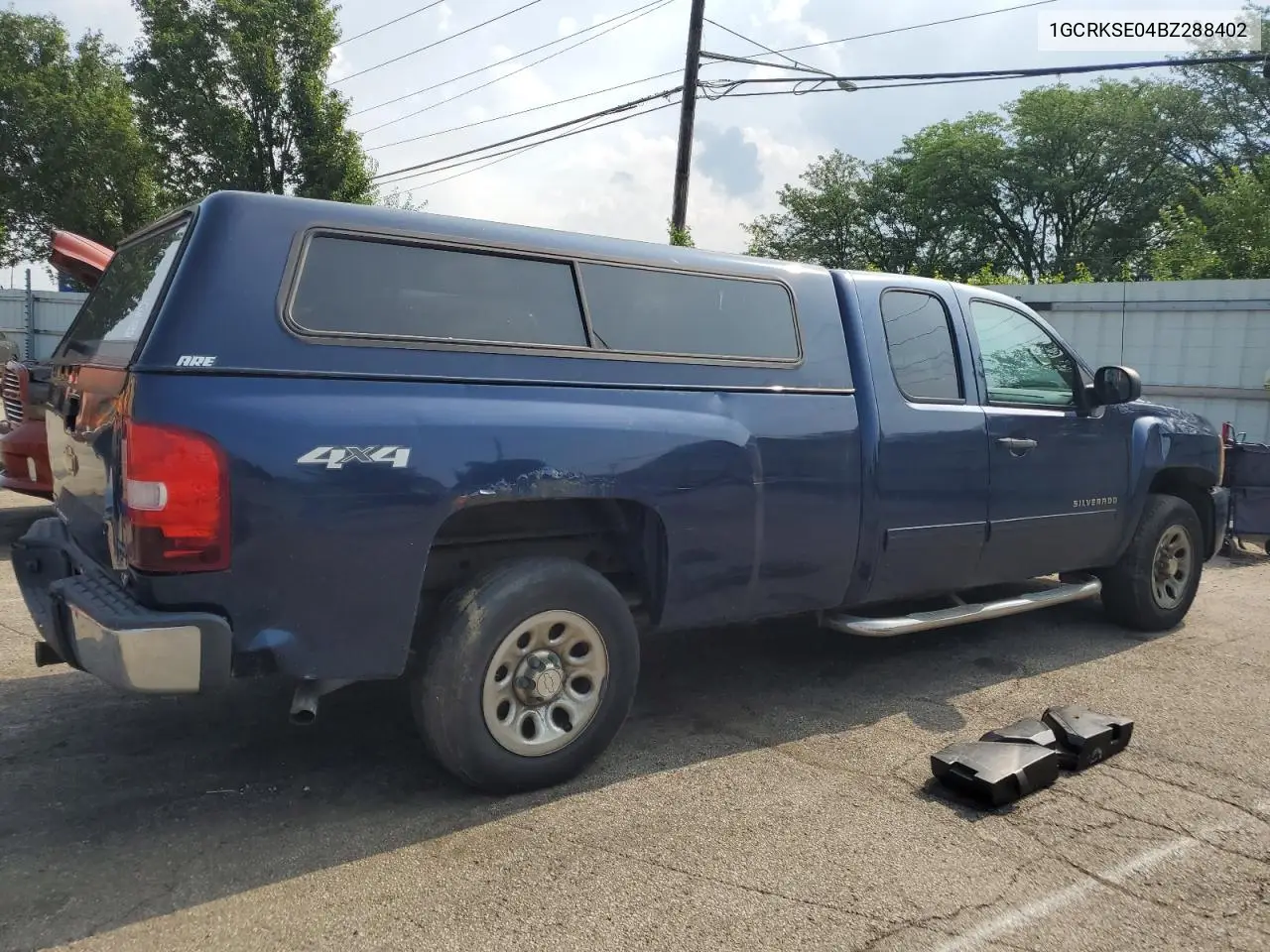 2011 Chevrolet Silverado K1500 Lt VIN: 1GCRKSE04BZ288402 Lot: 62663495
