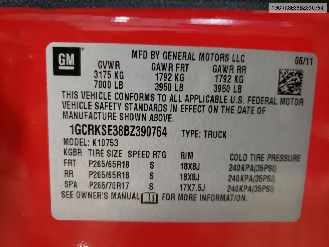 2011 Chevrolet Silverado K1500 Lt VIN: 1GCRKSE38BZ390764 Lot: 66175545