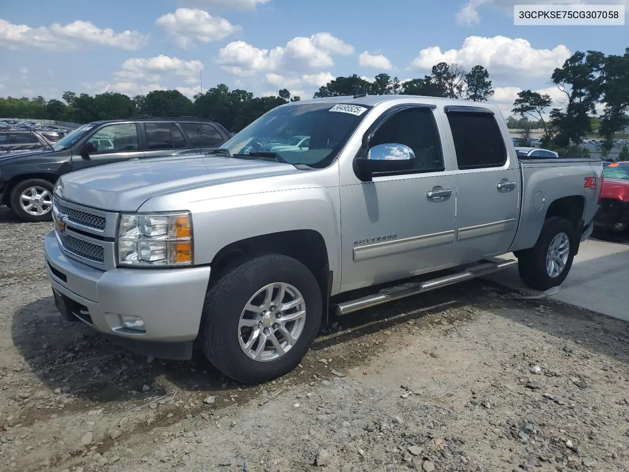 2012 Chevrolet Silverado K1500 Lt VIN: 3GCPKSE75CG307058 Lot: 56495525