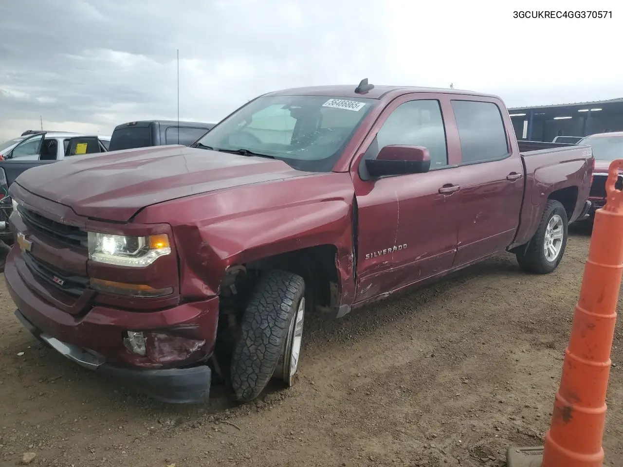 2016 Chevrolet Silverado K1500 Lt VIN: 3GCUKREC4GG370571 Lot: 56486865