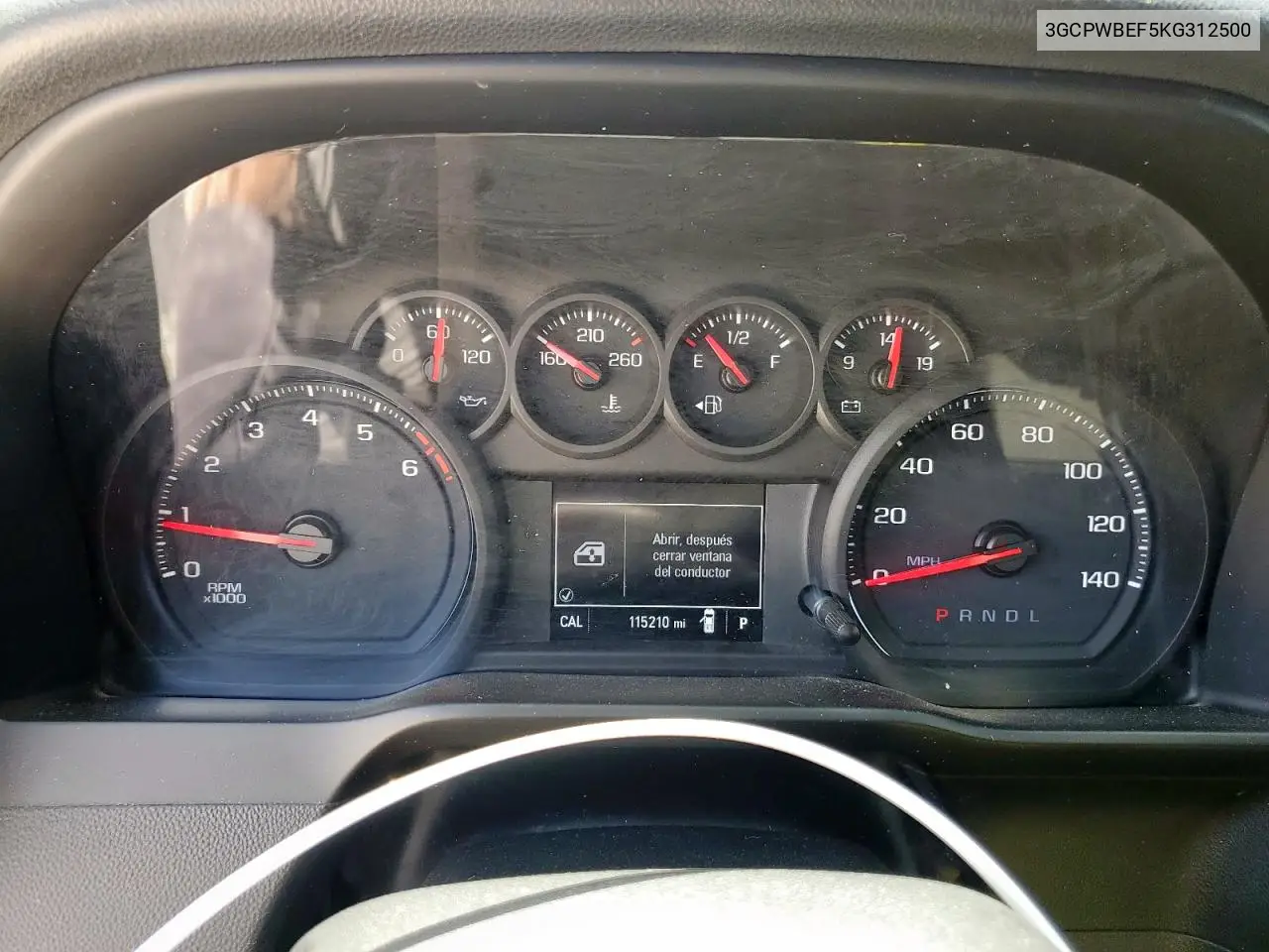 2019 Chevrolet Silverado C1500 Custom VIN: 3GCPWBEF5KG312500 Lot: 57147125