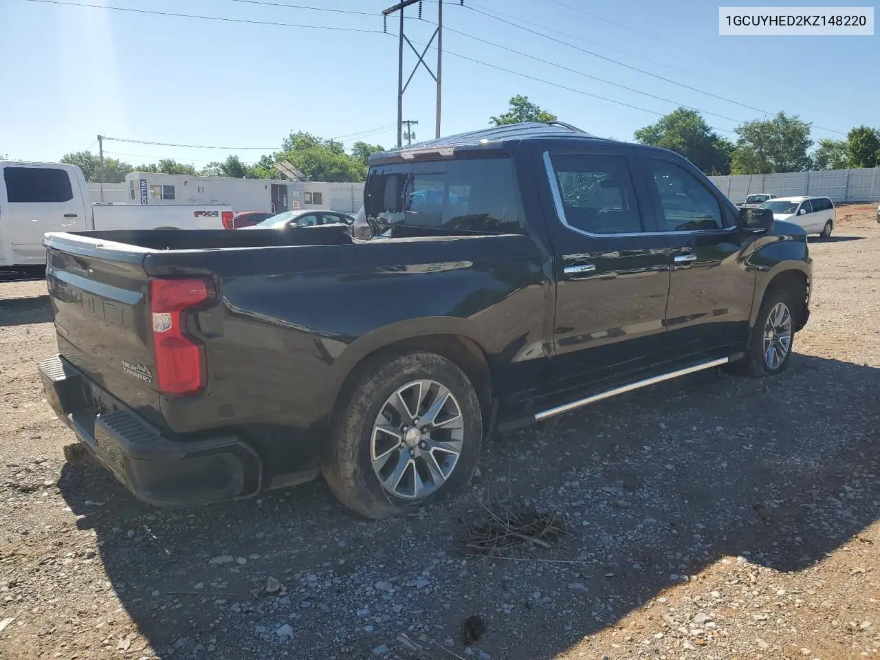 2019 Chevrolet Silverado K1500 High Country VIN: 1GCUYHED2KZ148220 Lot: 58994095