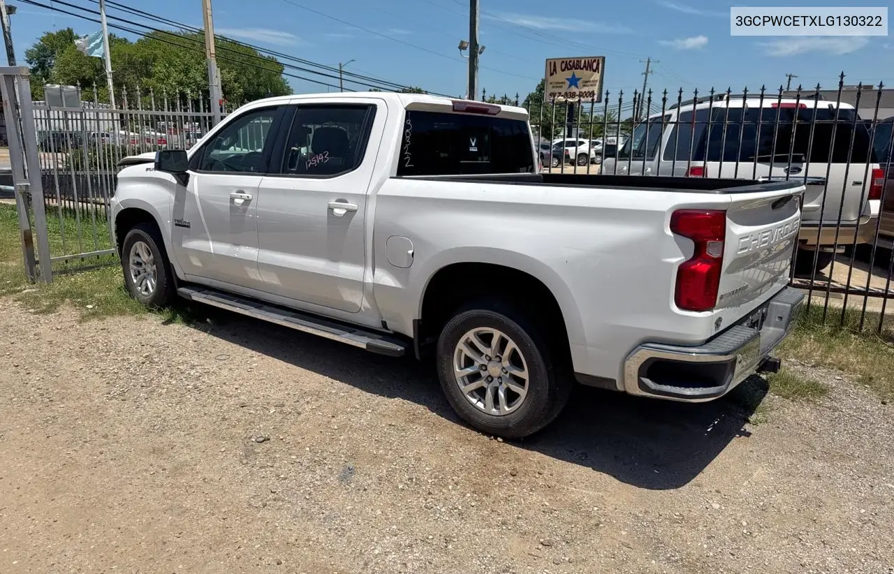 2020 Chevrolet Silverado C1500 Lt VIN: 3GCPWCETXLG130322 Lot: 66176655