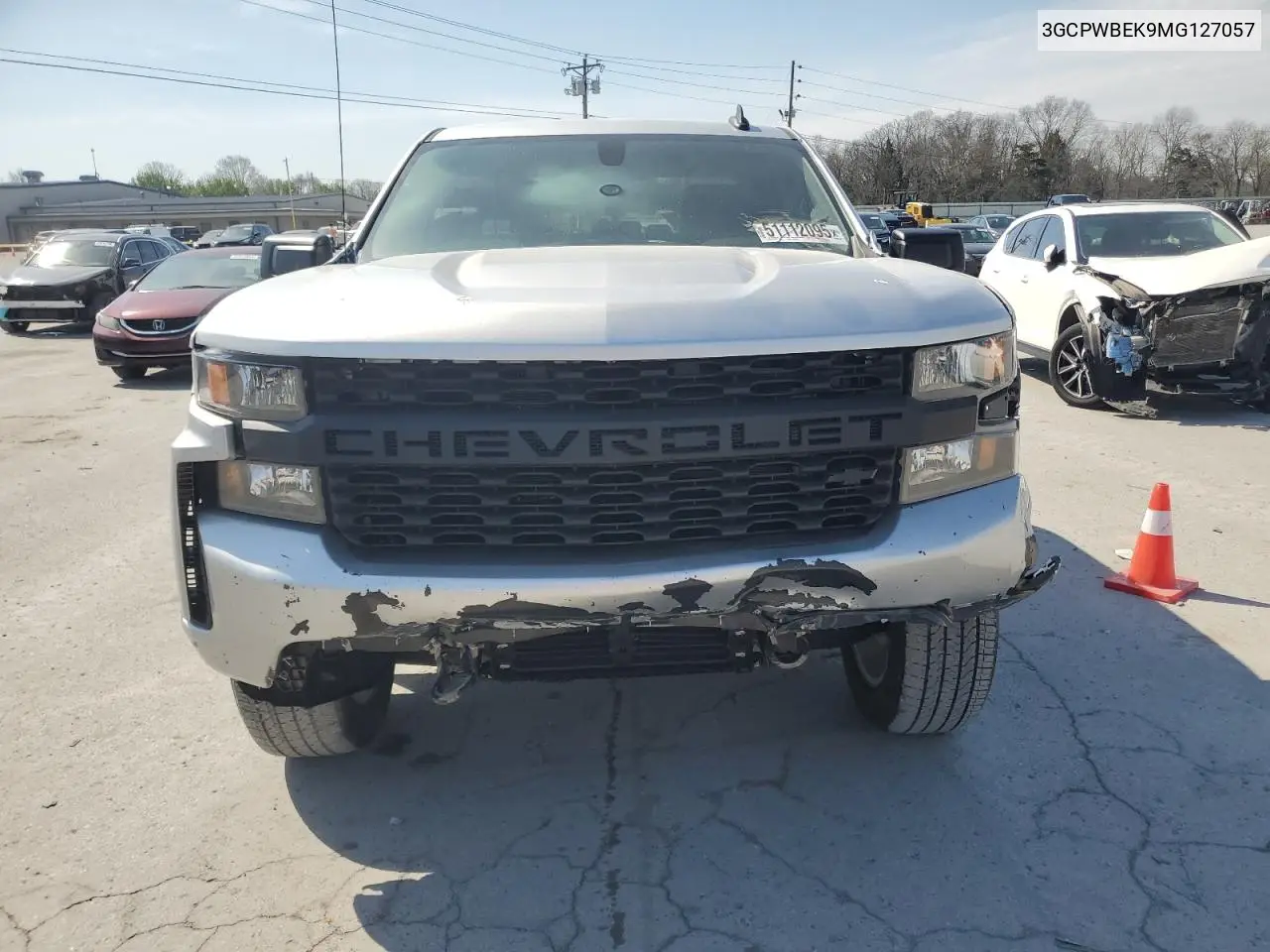 2021 Chevrolet Silverado C1500 Custom VIN: 3GCPWBEK9MG127057 Lot: 51112095