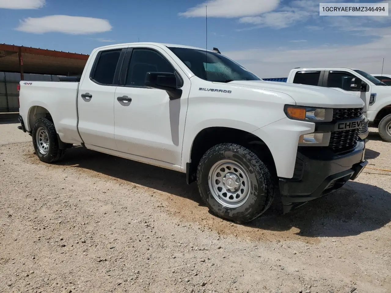 2021 Chevrolet Silverado K1500 VIN: 1GCRYAEF8MZ346494 Lot: 56596255