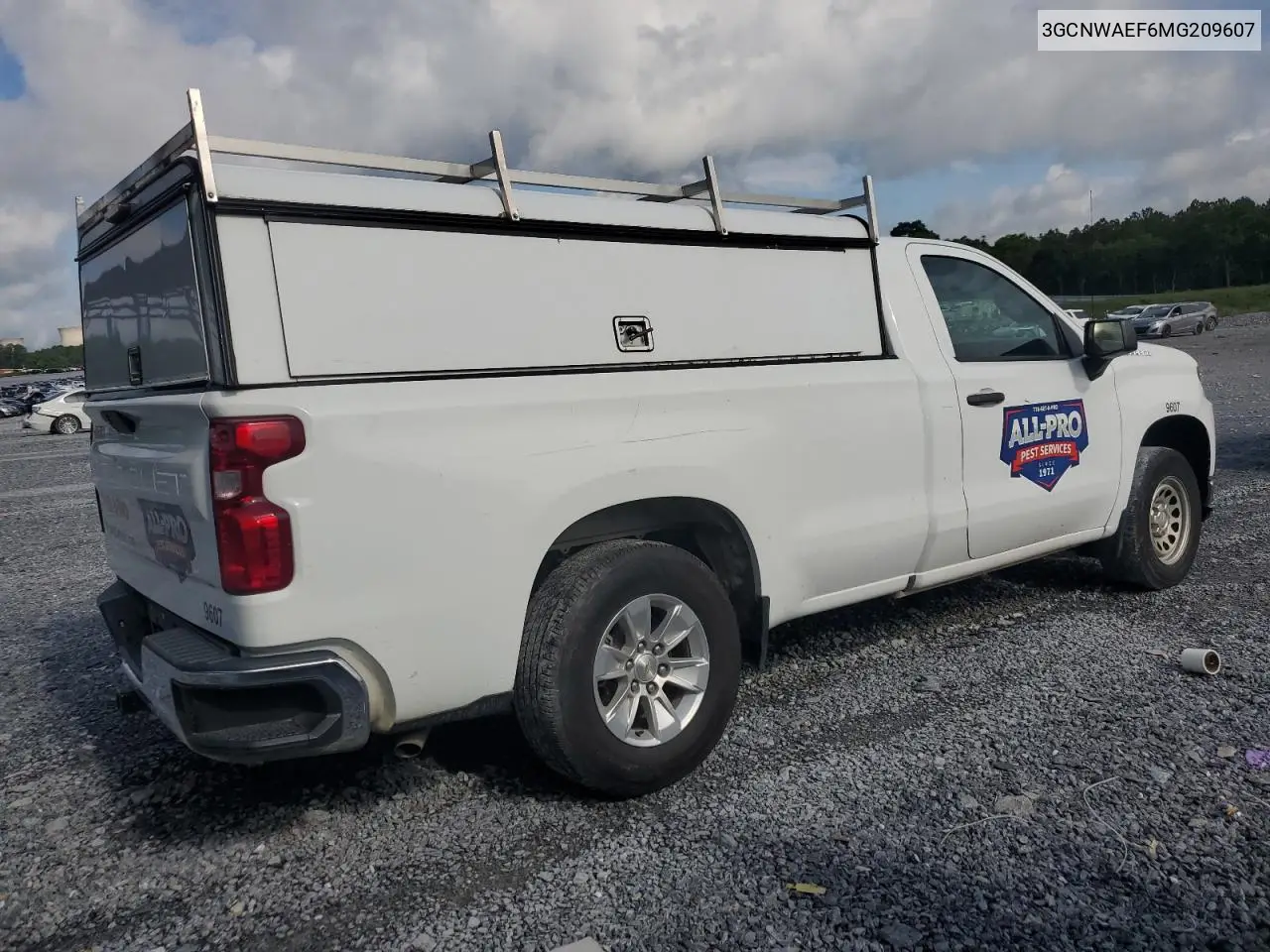 2021 Chevrolet Silverado C1500 VIN: 3GCNWAEF6MG209607 Lot: 56628205