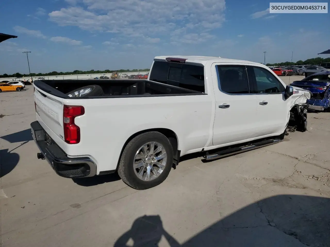 2021 Chevrolet Silverado K1500 Ltz VIN: 3GCUYGED0MG453714 Lot: 56839645