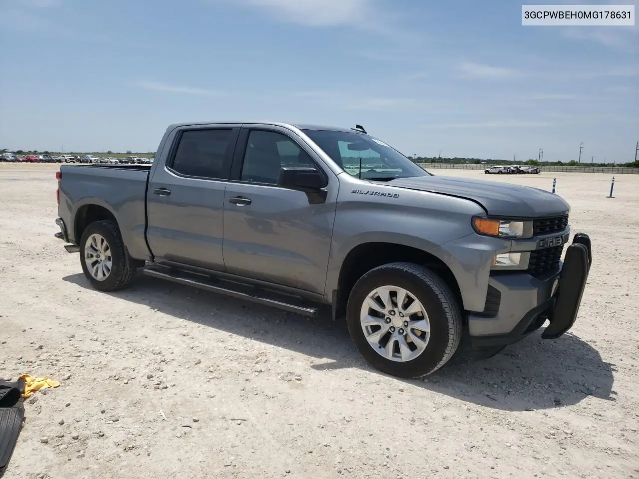 2021 Chevrolet Silverado C1500 Custom VIN: 3GCPWBEH0MG178631 Lot: 56964035