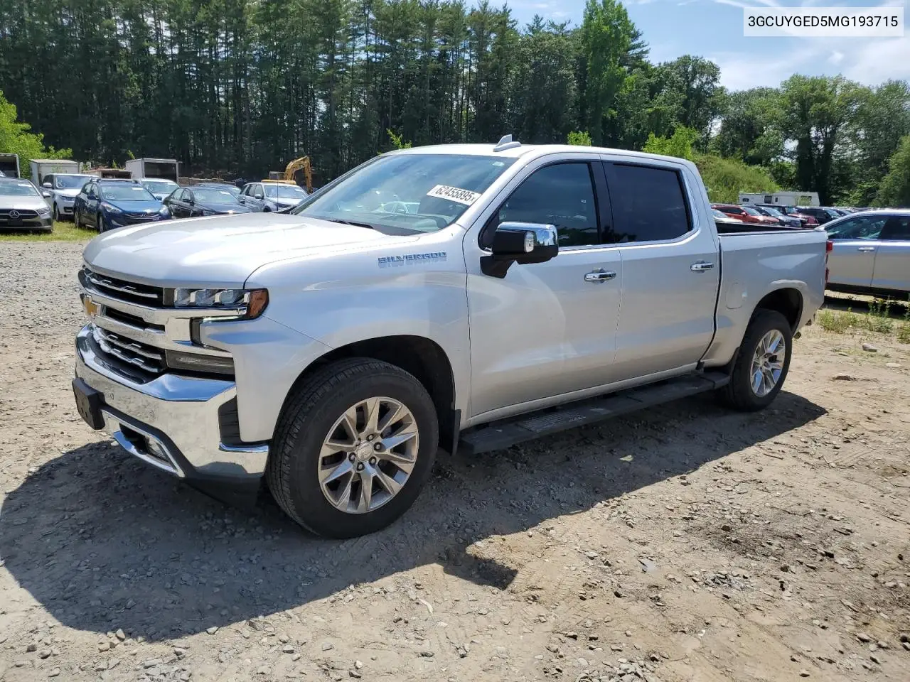 2021 Chevrolet Silverado K1500 Ltz VIN: 3GCUYGED5MG193715 Lot: 62455895