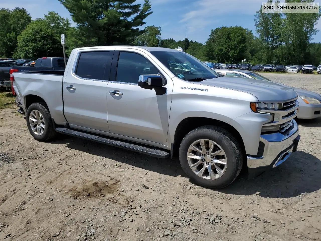 2021 Chevrolet Silverado K1500 Ltz VIN: 3GCUYGED5MG193715 Lot: 62455895