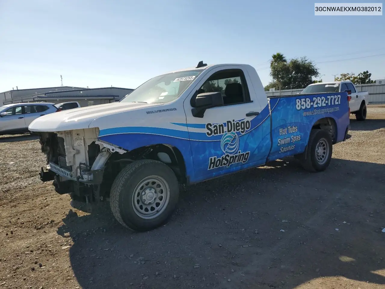 2021 Chevrolet Silverado C1500 VIN: 3GCNWAEKXMG382012 Lot: 62573255