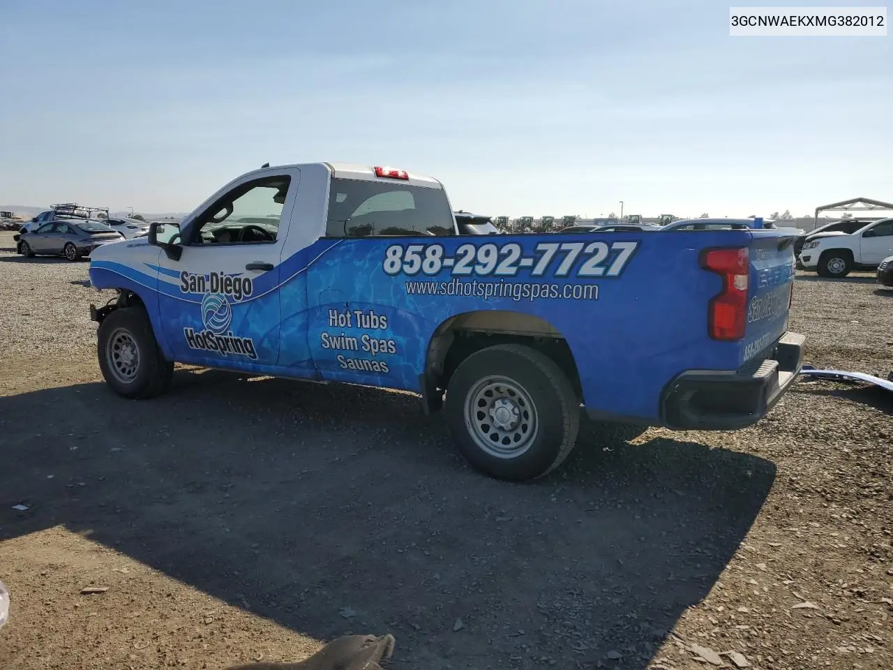 2021 Chevrolet Silverado C1500 VIN: 3GCNWAEKXMG382012 Lot: 62573255