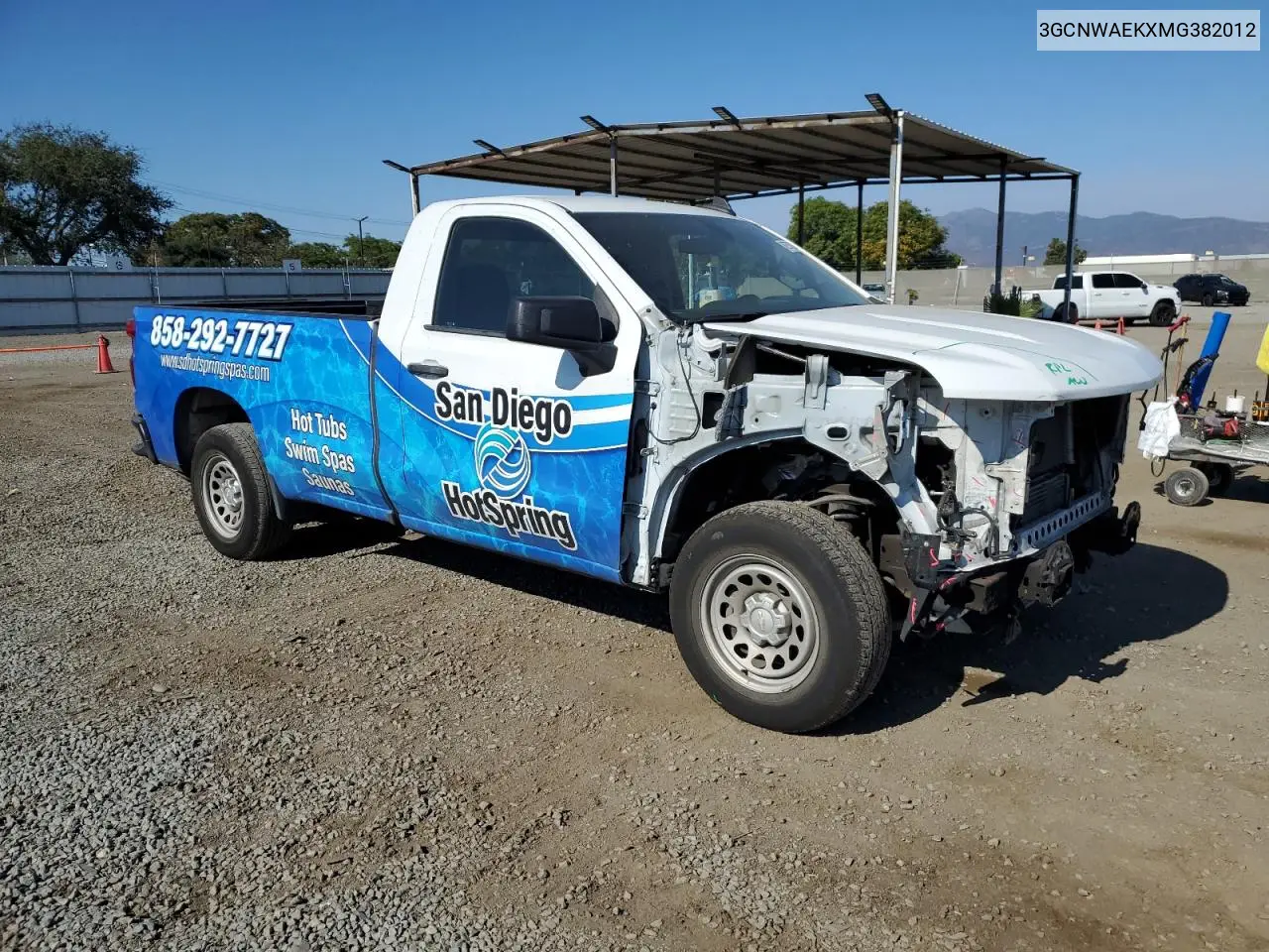 2021 Chevrolet Silverado C1500 VIN: 3GCNWAEKXMG382012 Lot: 62573255