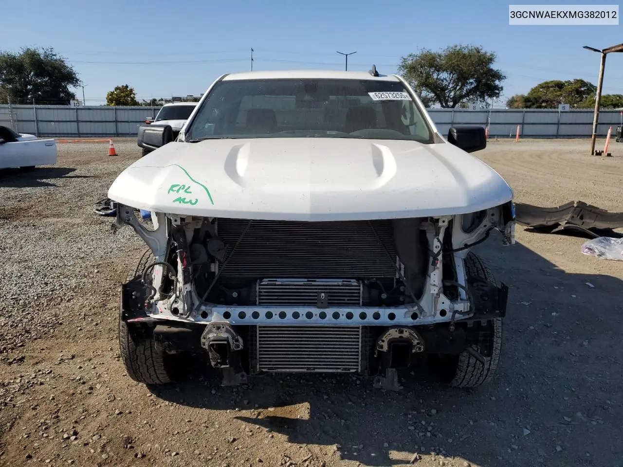 2021 Chevrolet Silverado C1500 VIN: 3GCNWAEKXMG382012 Lot: 62573255