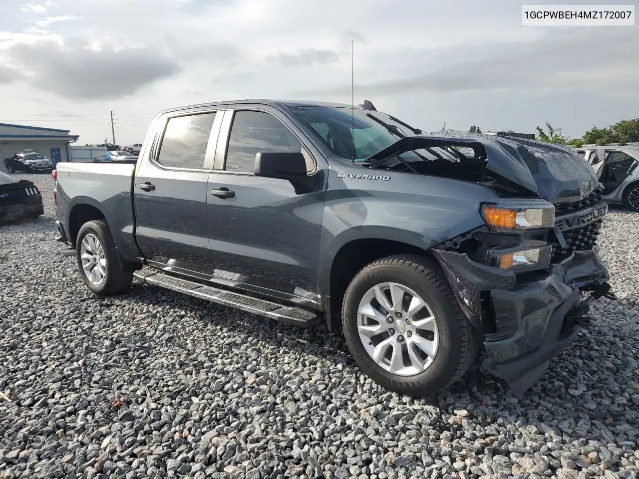 2021 Chevrolet Silverado C1500 Custom VIN: 1GCPWBEH4MZ172007 Lot: 62752245
