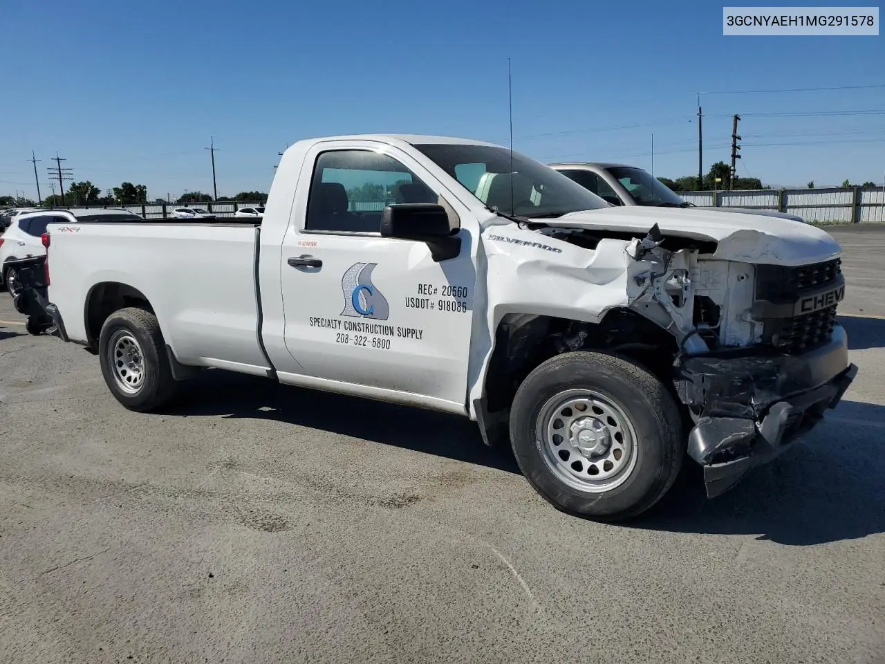 2021 Chevrolet Silverado K1500 VIN: 3GCNYAEH1MG291578 Lot: 62934335